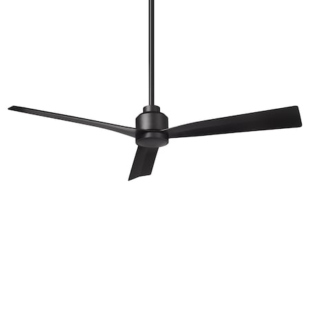 Wac Clean Indoor and Outdoor 3-Blade Smart Ceiling Fan 54in Matte Black with Remote Control, 3 Blades F-003